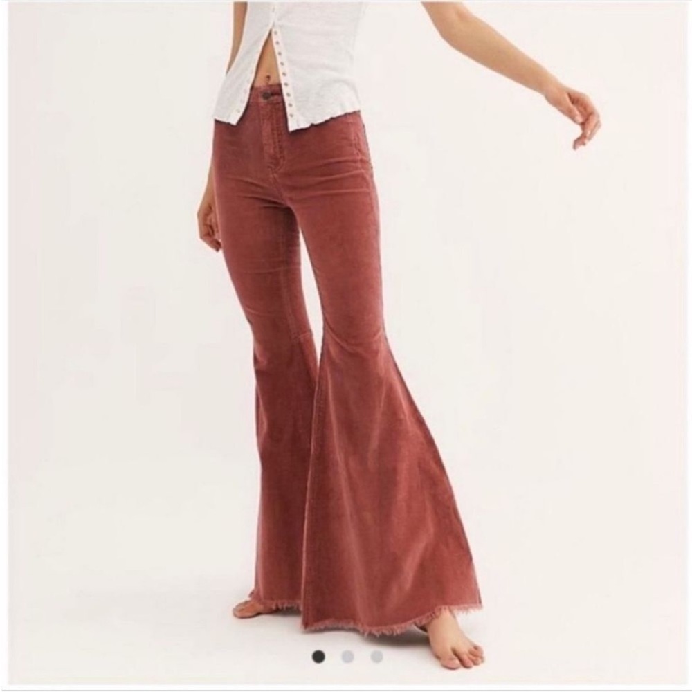 We The Free corduroy just float on flare pink salmon flare pants size 27